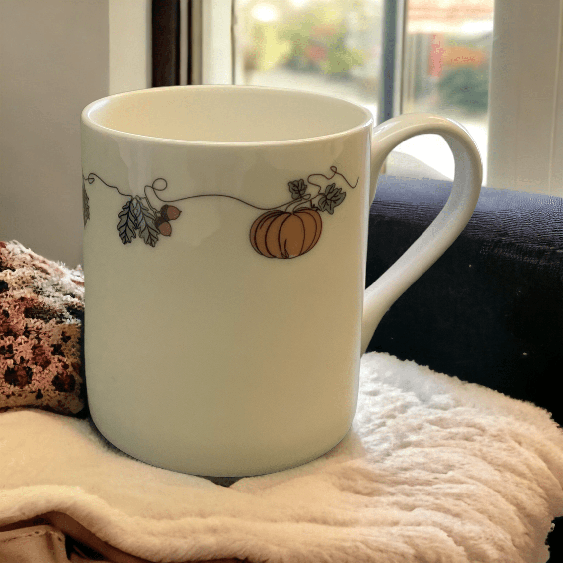 Ink and Hue Autumn Small Mug - Mustard and Gray Ltd