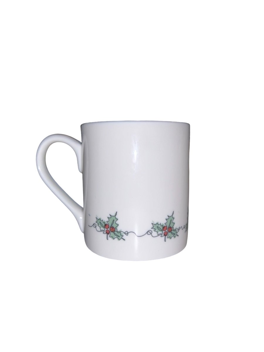 Ink and Hue Holly Small Mug (bottom design) - Mustard and Gray Ltd