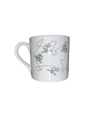 Ink and Hue Mistletoe Large Mug - Mustard and Gray Ltd