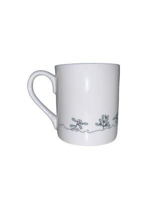 Ink and Hue Mistletoe Small Mug (bottom design) - Mustard and Gray Ltd