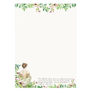 Jane Austen Quote Letter Paper - Wove A5 Writing Paper - Mustard and Gray Ltd