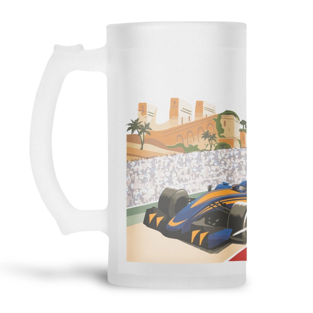 Motor Racing Frosted Beer Stein - Mustard and Gray Ltd