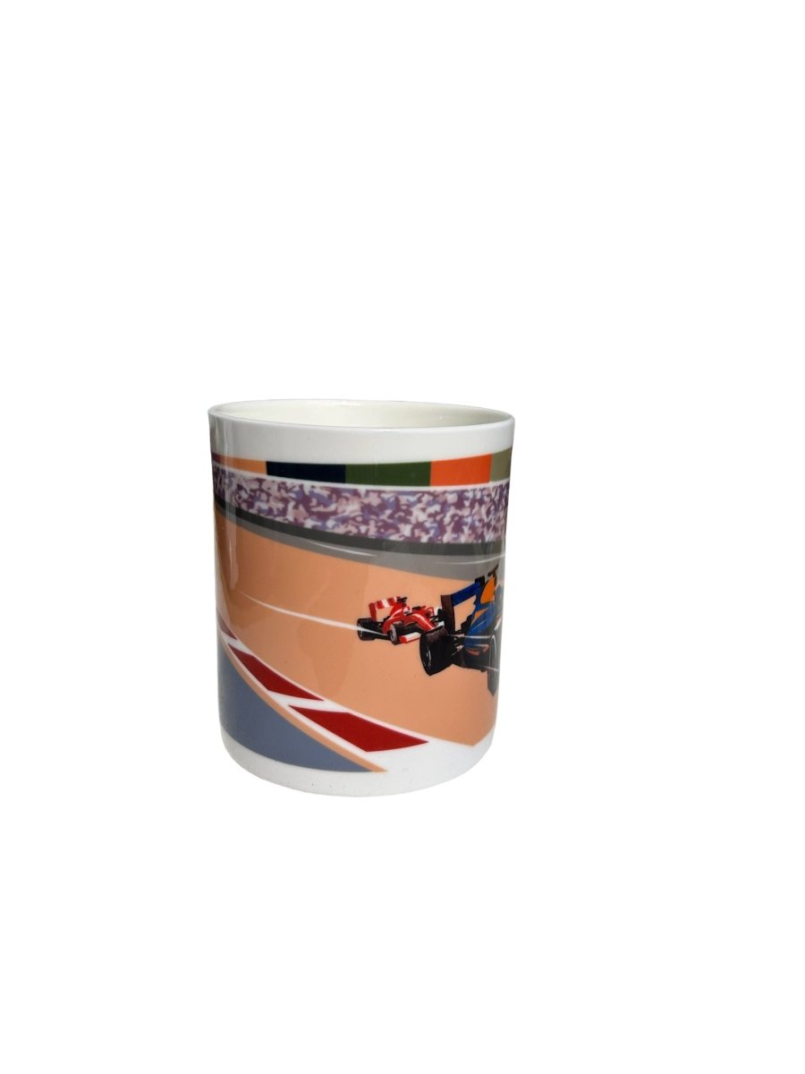 Motor Sport "Racing Car" Mug 425ml - Mustard and Gray Ltd