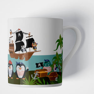 Pirate Kids' China Mug - Mustard and Gray Ltd