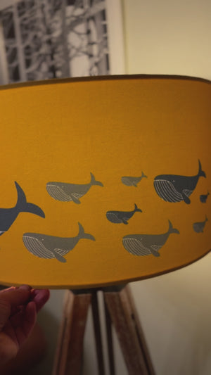 Whale Family Mustard Yellow Lamp Shade