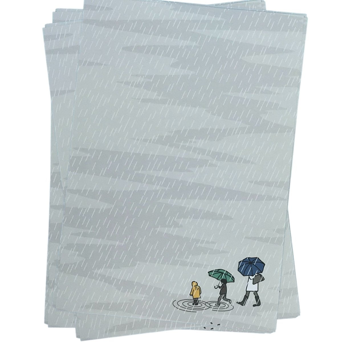 Rainy Days Letter Paper - Wove A5 Writing Paper - Mustard and Gray Ltd