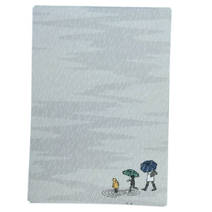 Rainy Days Letter Paper - Wove A5 Writing Paper - Mustard and Gray Ltd