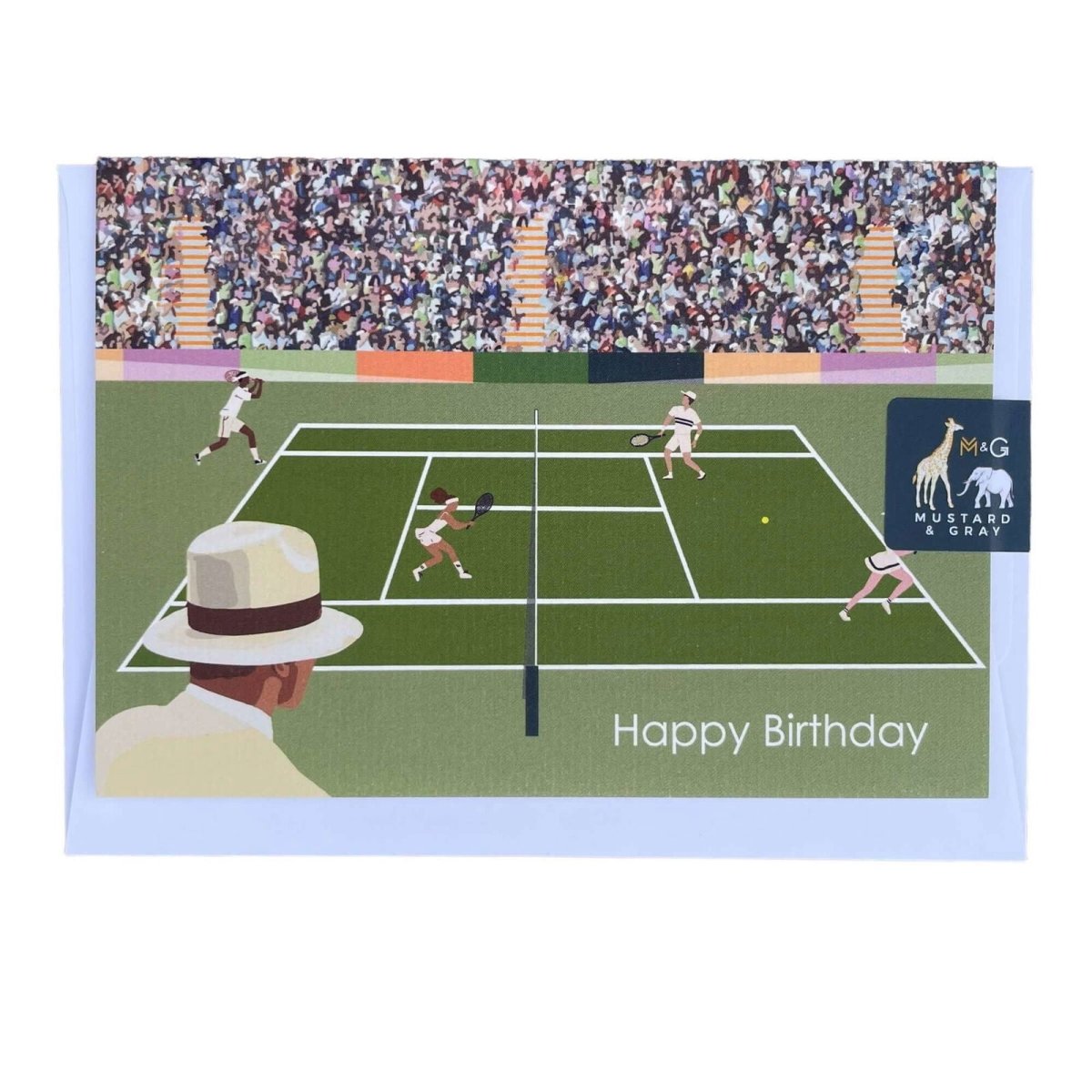 Tennis Birthday Card - Mustard and Gray Ltd