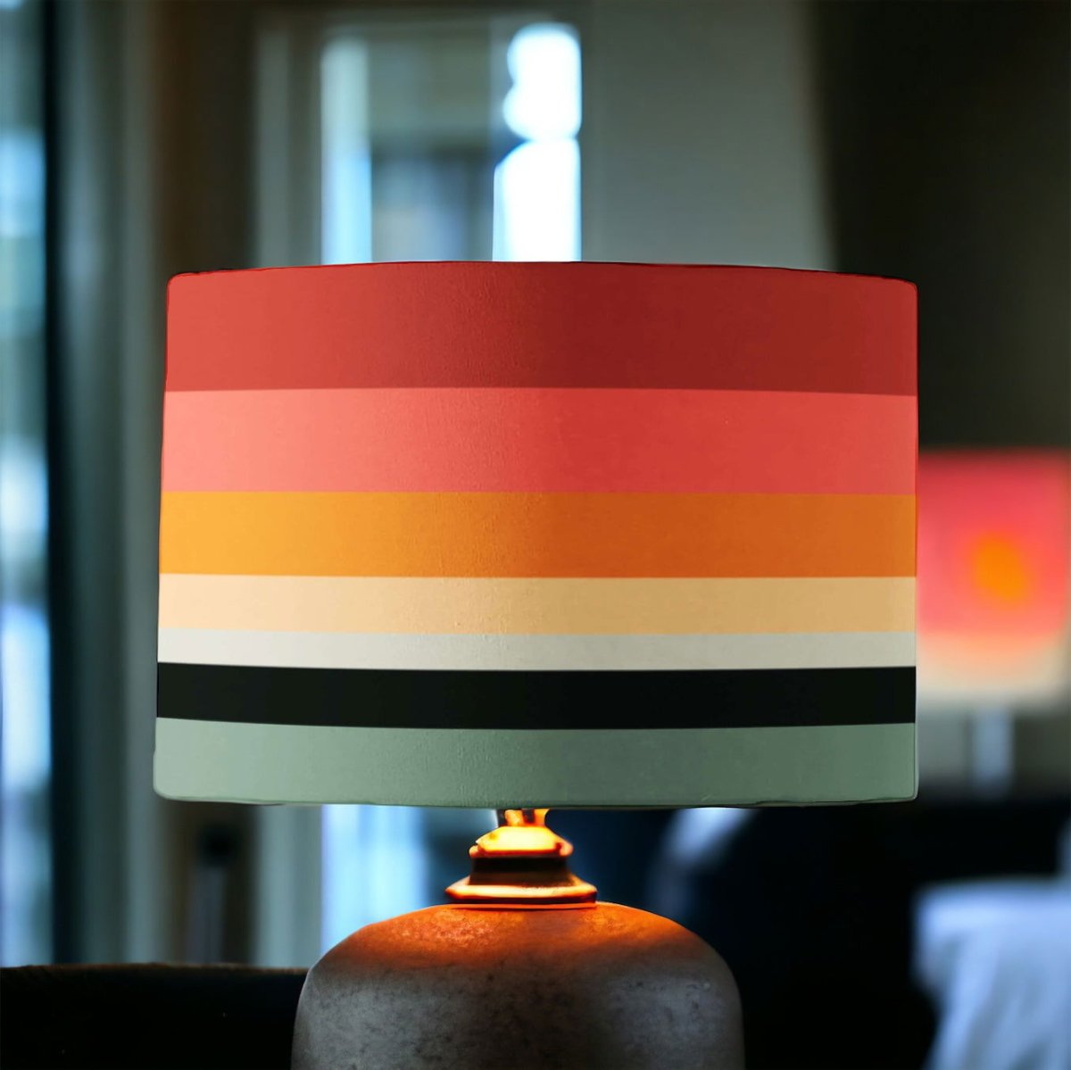 Toco Stripe Lamp Shade - Mustard and Gray Ltd