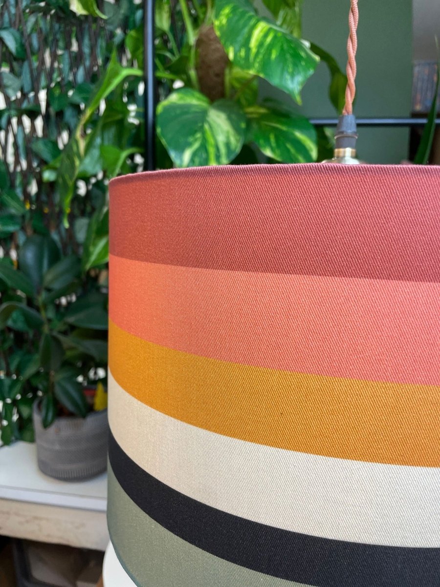 Toco Stripe Lamp Shade - Mustard and Gray Ltd