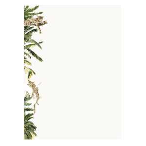 Tree Leopard Letter Paper - Wove A5 Writing Paper - Mustard and Gray Ltd