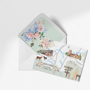 Wedding Map Envelope Liners