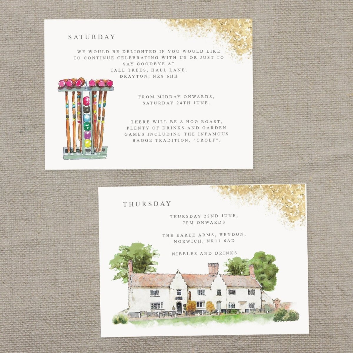 Wedding Map Information Cards