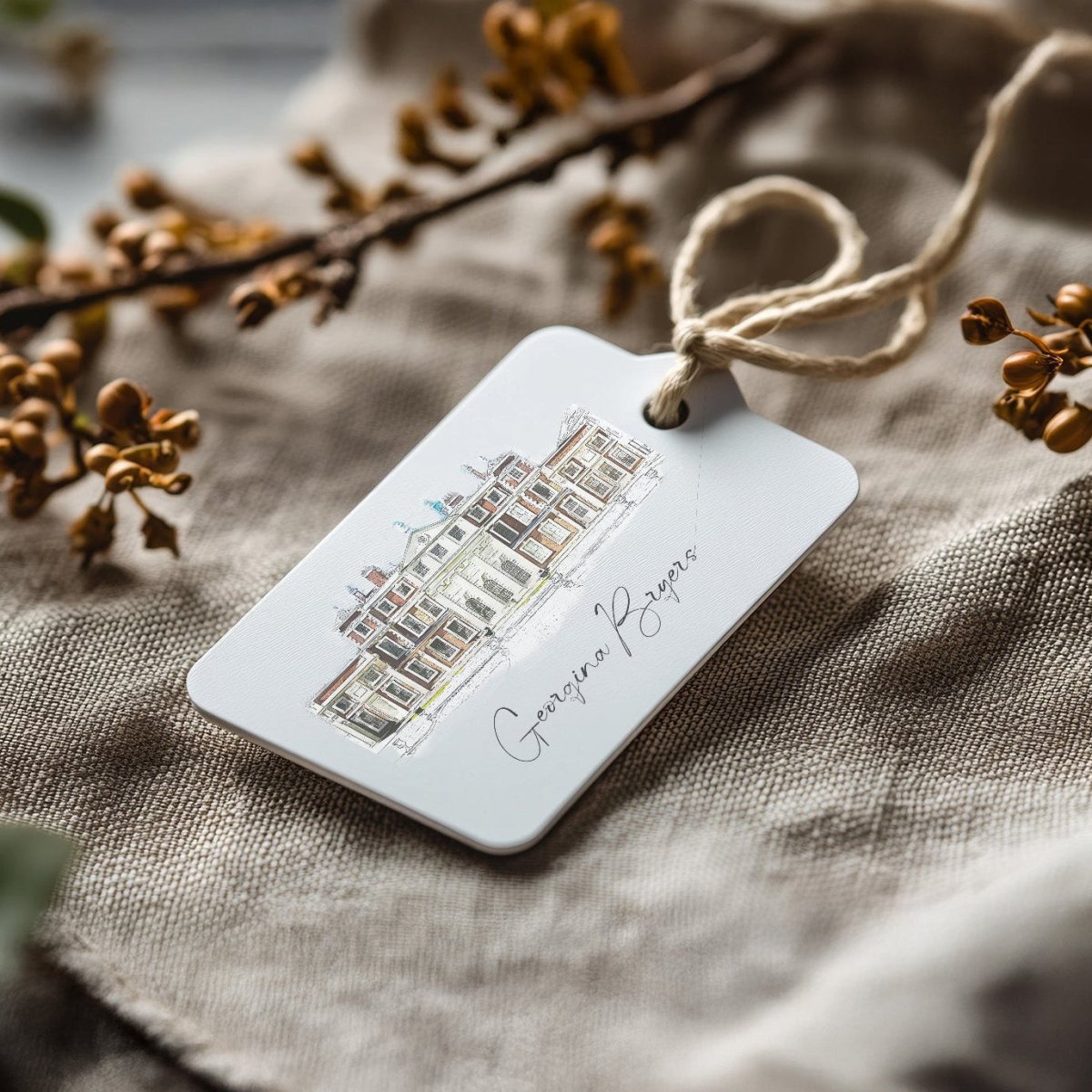 Wedding Map 'Luggage Tag' Place Cards