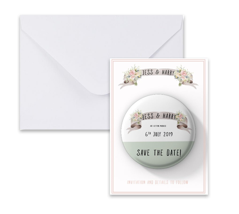 Wedding Map Save the Date Magnets (Illustrated)