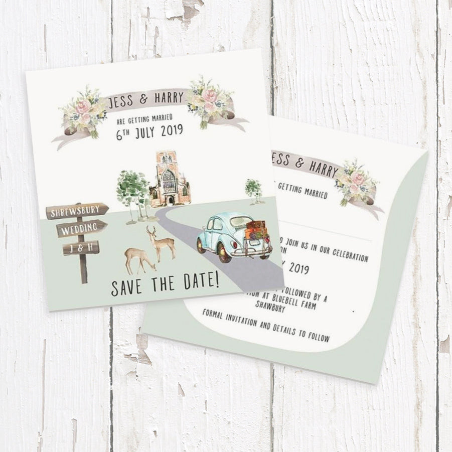 Illustrated Wedding Save the Date