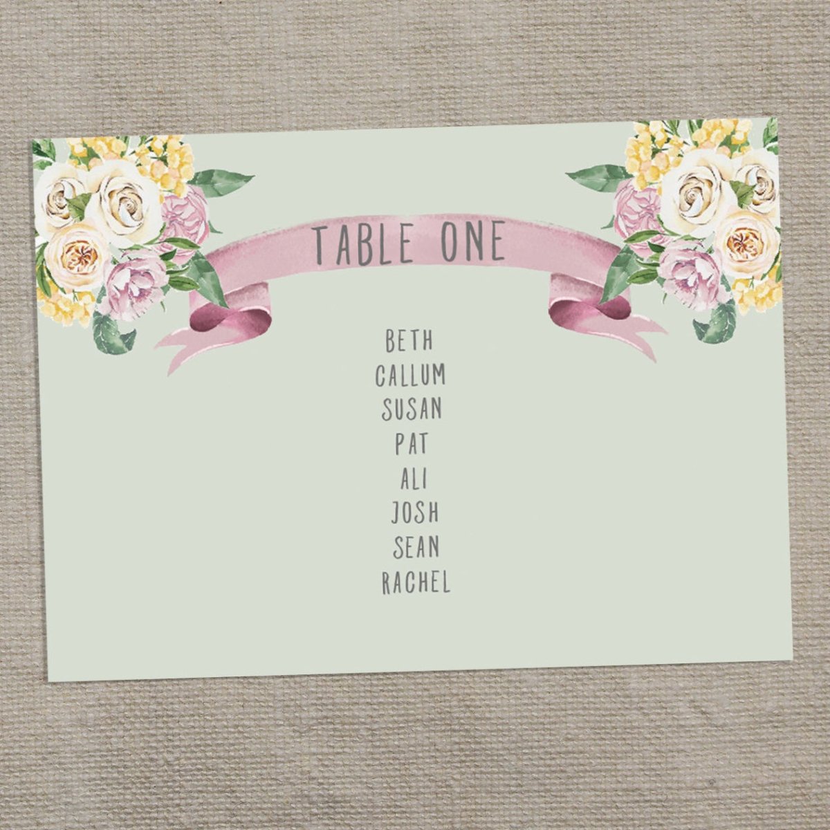 Wedding Map Table Names