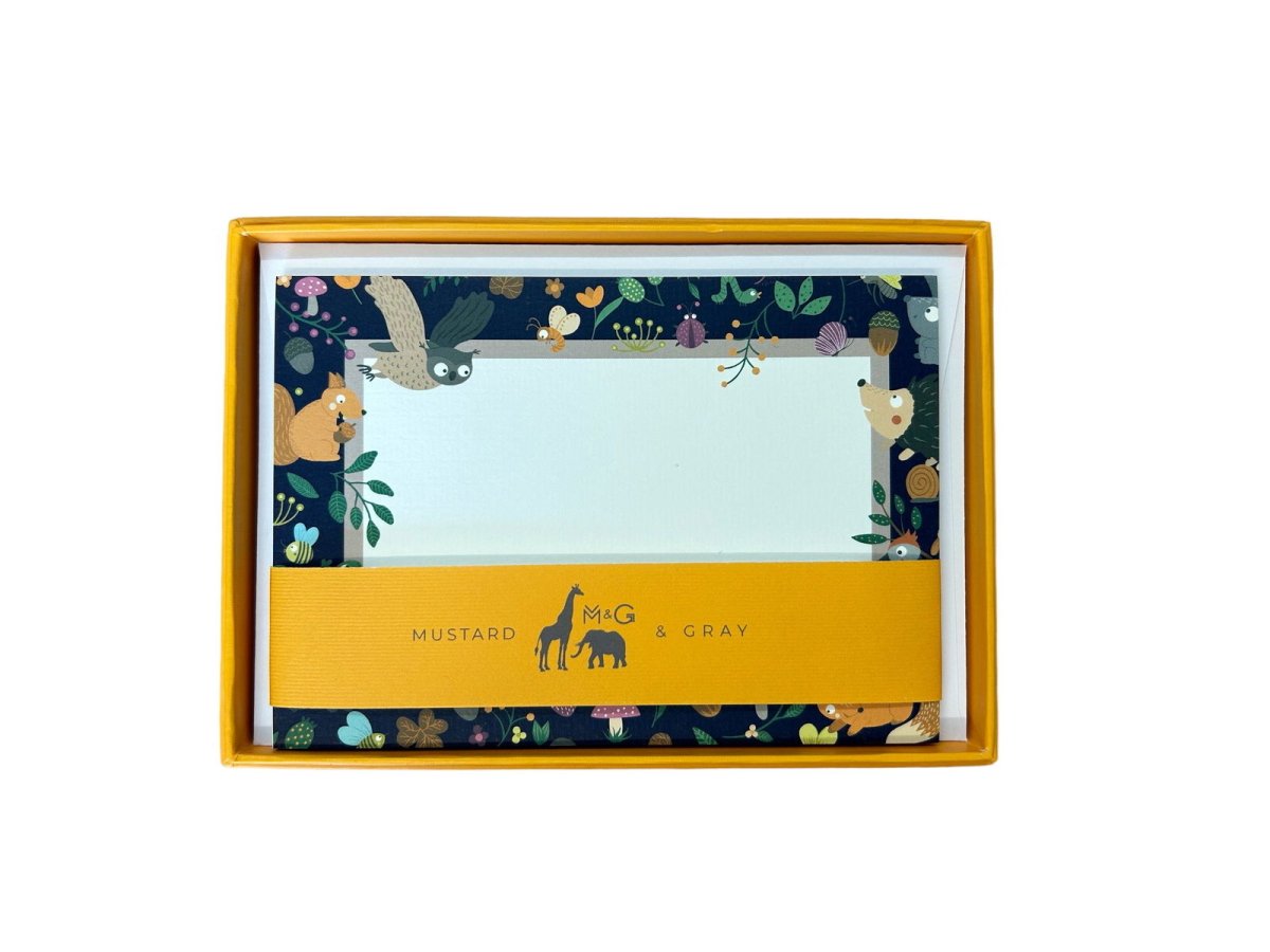 Woodland Wonderland Notecard Set - Mustard and Gray Ltd