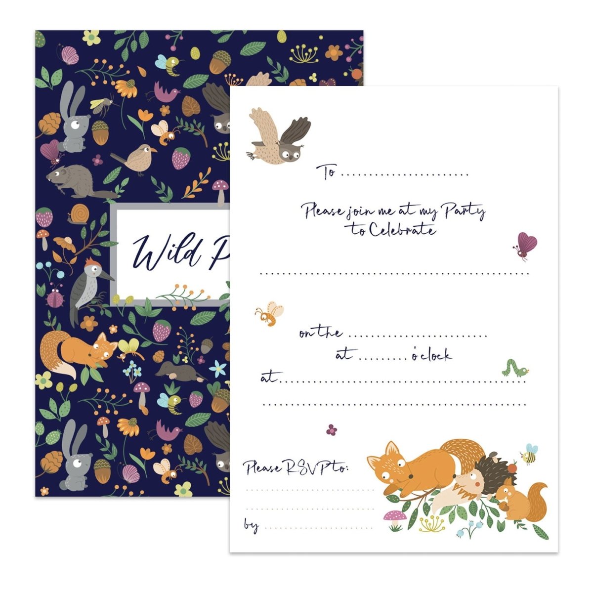 Woodland Wonderland Party Invitations - Mustard and Gray Ltd