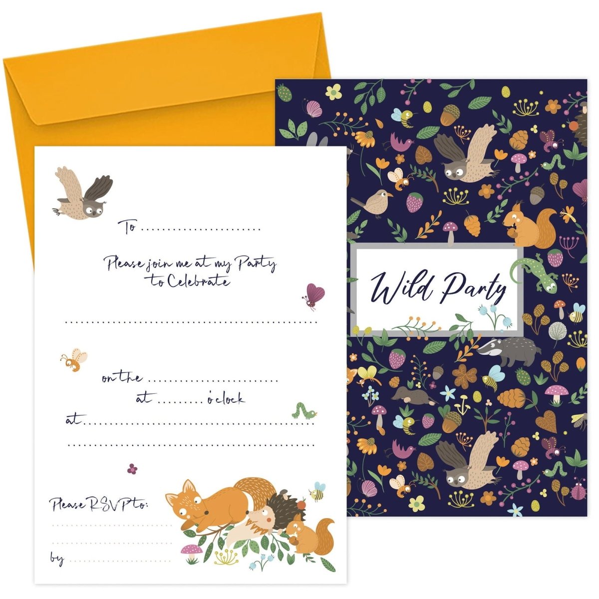 Woodland Wonderland Party Invitations - Mustard and Gray Ltd