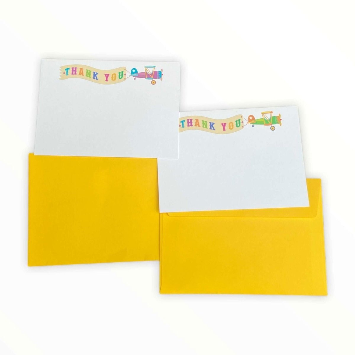 Aeroplanes Thank You Notecard Set - Mustard and Gray Ltd