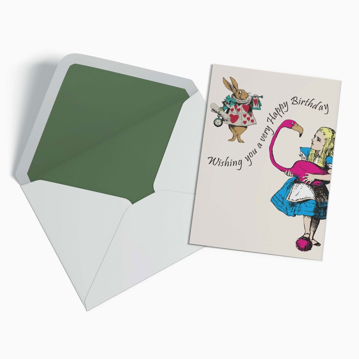 Alice in Wonderland Birthday Card - Mustard and Gray Ltd