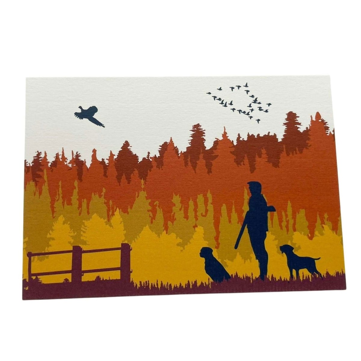 Autumn Shoot Greetings Card with Lined Envelope - Mustard and Gray Ltd