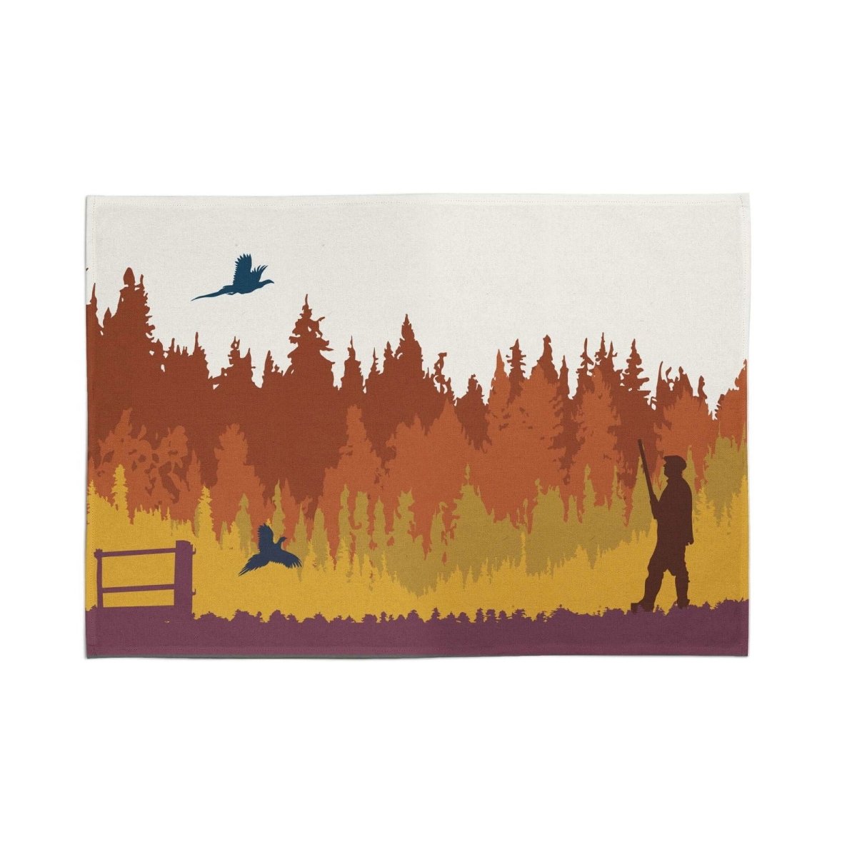 Autumn Shoot Tea Towel - Mustard and Gray Ltd