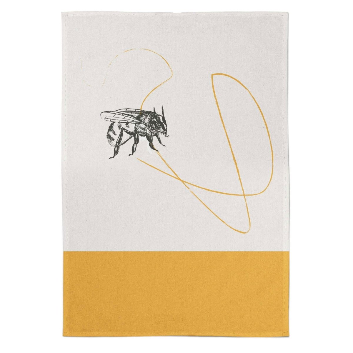 Bee Swirl Tea Towel - Mustard and Gray Ltd