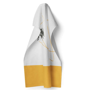 Bee Swirl Tea Towel - Mustard and Gray Ltd