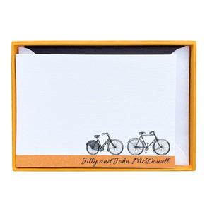 Bicycle Couple Personalised Notecards - Mustard and Gray Ltd