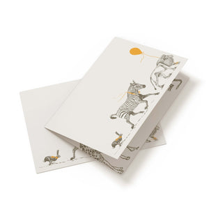 Birthday Parade "The Lion, the Zebra and the Hare" Birthday Card - Mustard and Gray Ltd