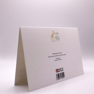 Birthday Parade "The Lion, the Zebra and the Hare" Birthday Card - Mustard and Gray Ltd