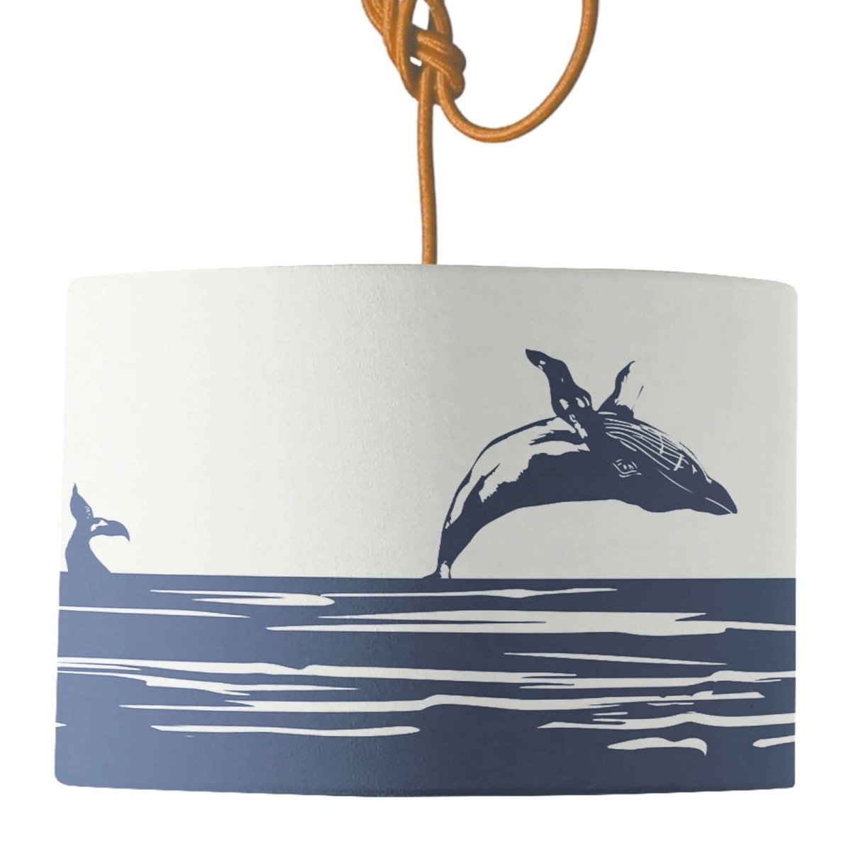 Breaching Humpback Whale Lamp Shade - Mustard and Gray Ltd