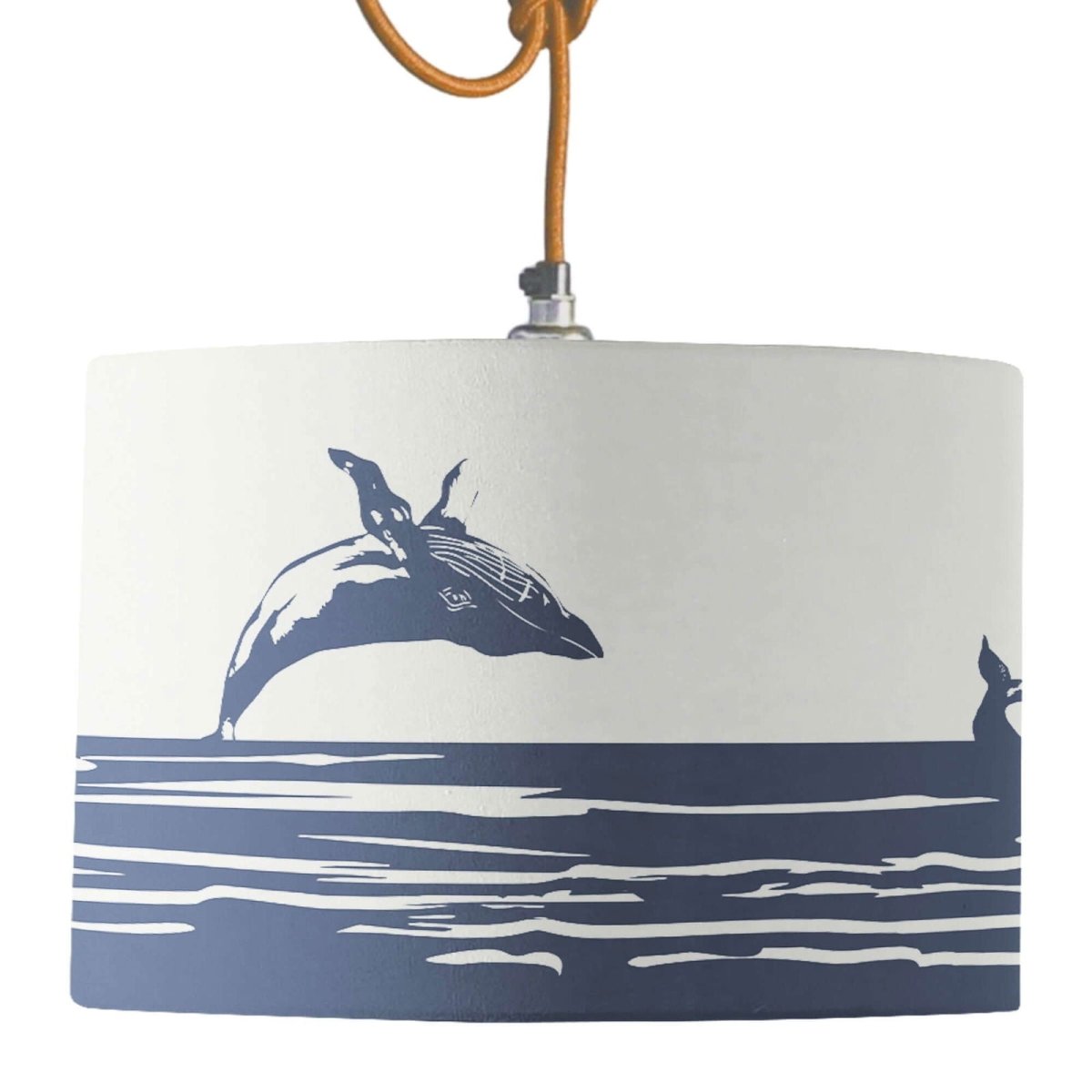 Breaching Humpback Whale Lamp Shade - Mustard and Gray Ltd