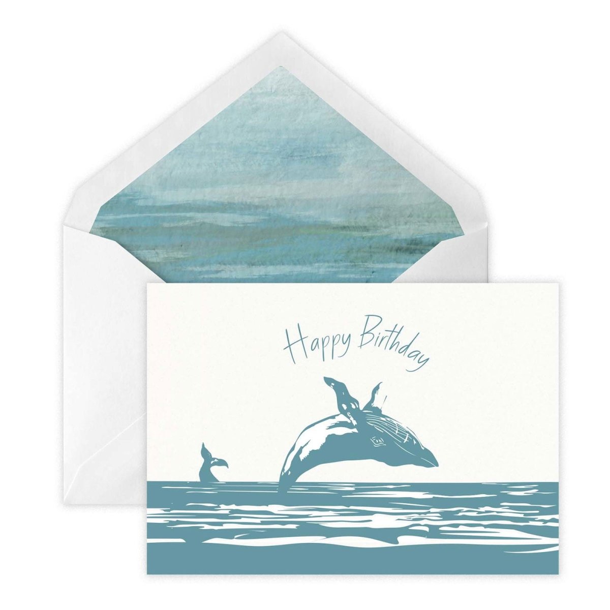 Breaching Whale Birthday Card - Mustard and Gray Ltd