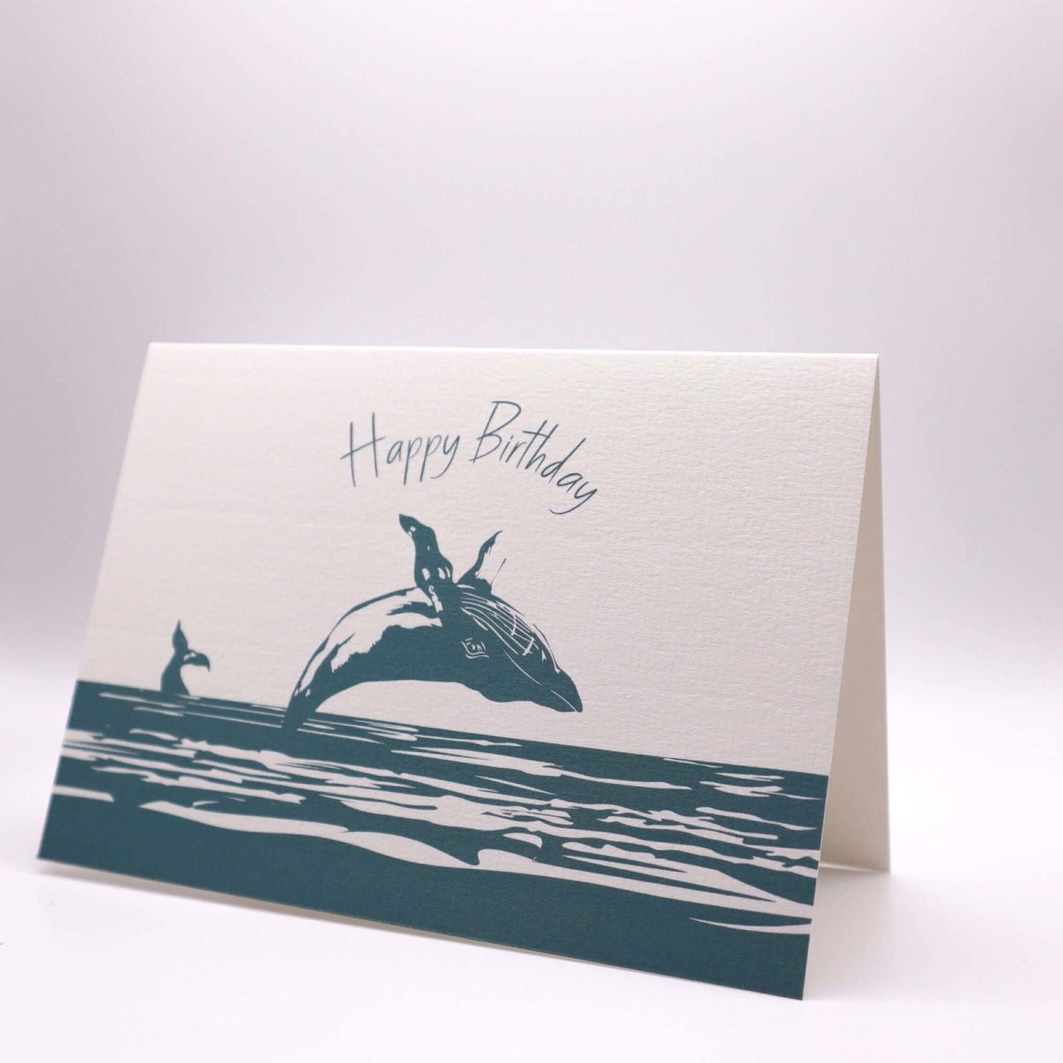 Breaching Whale Birthday Card - Mustard and Gray Ltd