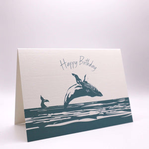 Breaching Whale Birthday Card - Mustard and Gray Ltd