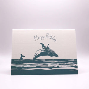 Breaching Whale Birthday Card - Mustard and Gray Ltd