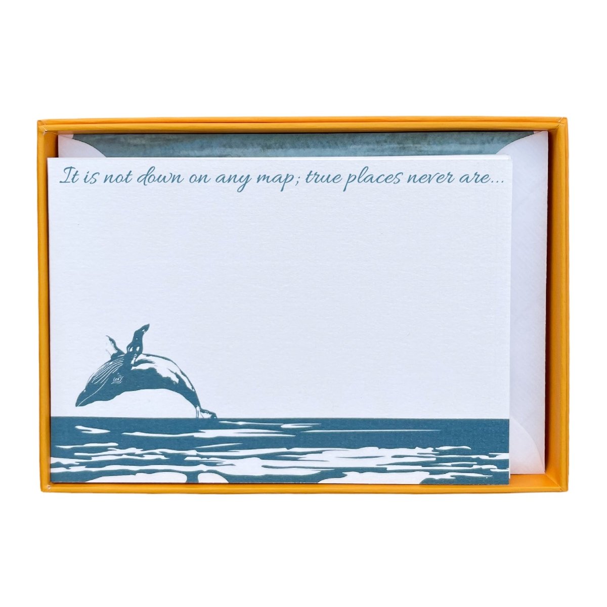 Breaching Whale Personalised Notecards - Mustard and Gray Ltd