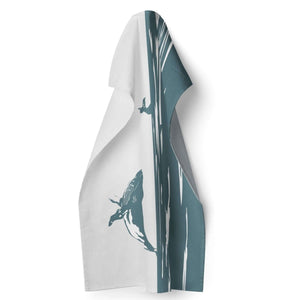 Breaching Whale Tea Towel - Mustard and Gray Ltd