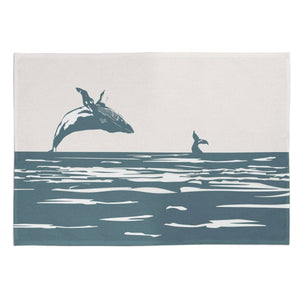 Breaching Whale Tea Towel - Mustard and Gray Ltd