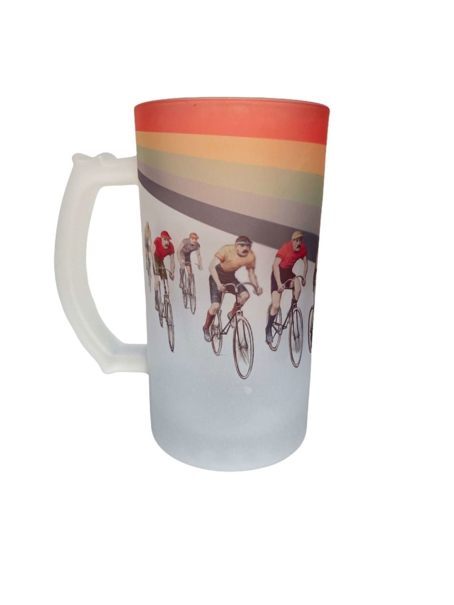 Cameron Cycling Frosted Beer Stein - Mustard and Gray Ltd