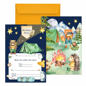 Camping Party Invitations - Mustard and Gray Ltd