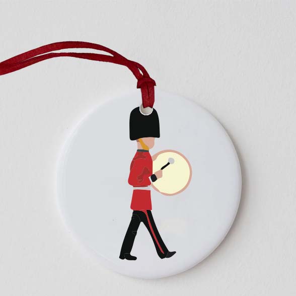 Changing of the Guard Bass Drum Christmas Decoration - Mustard and Gray Ltd