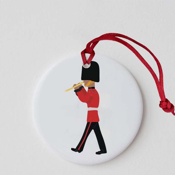 Changing of the Guard Flute Christmas Decoration - Mustard and Gray Ltd