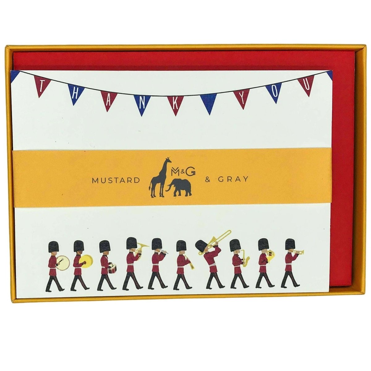 Changing of the Guard Thank You Notecard Set - Mustard and Gray Ltd