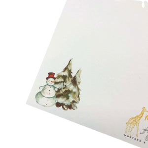 Christmas Squirrels Thank You Notecard Set - Mustard and Gray Ltd