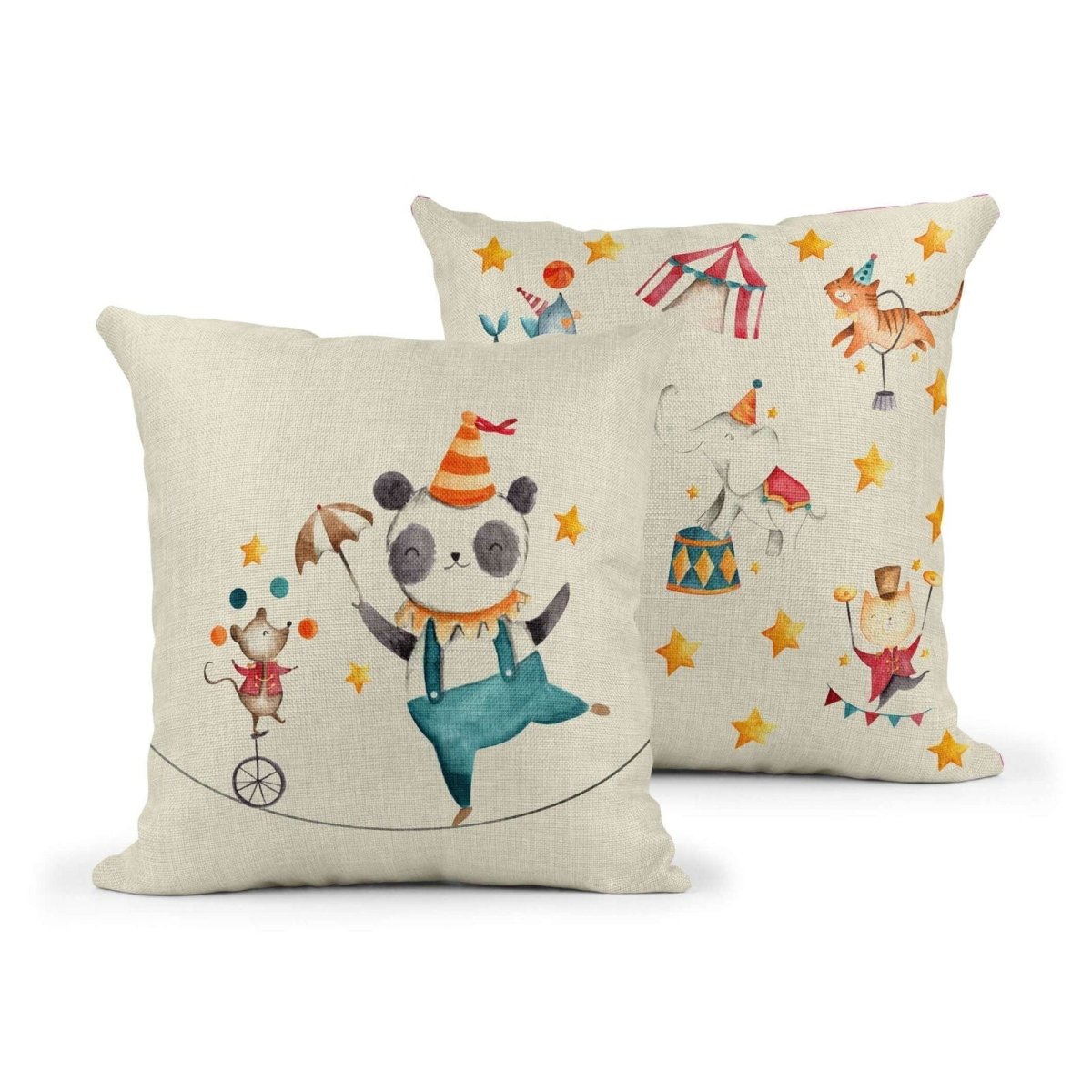 Circus Cushion - Mustard and Gray Ltd