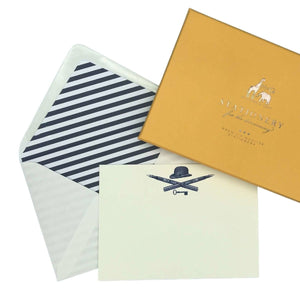 City Gentleman Notecard Set with Lined Envelopes - Mustard and Gray Ltd